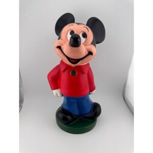 Vintage Walt Disney Mickey Mouse Coin‎ Bank WO Bottom Plug